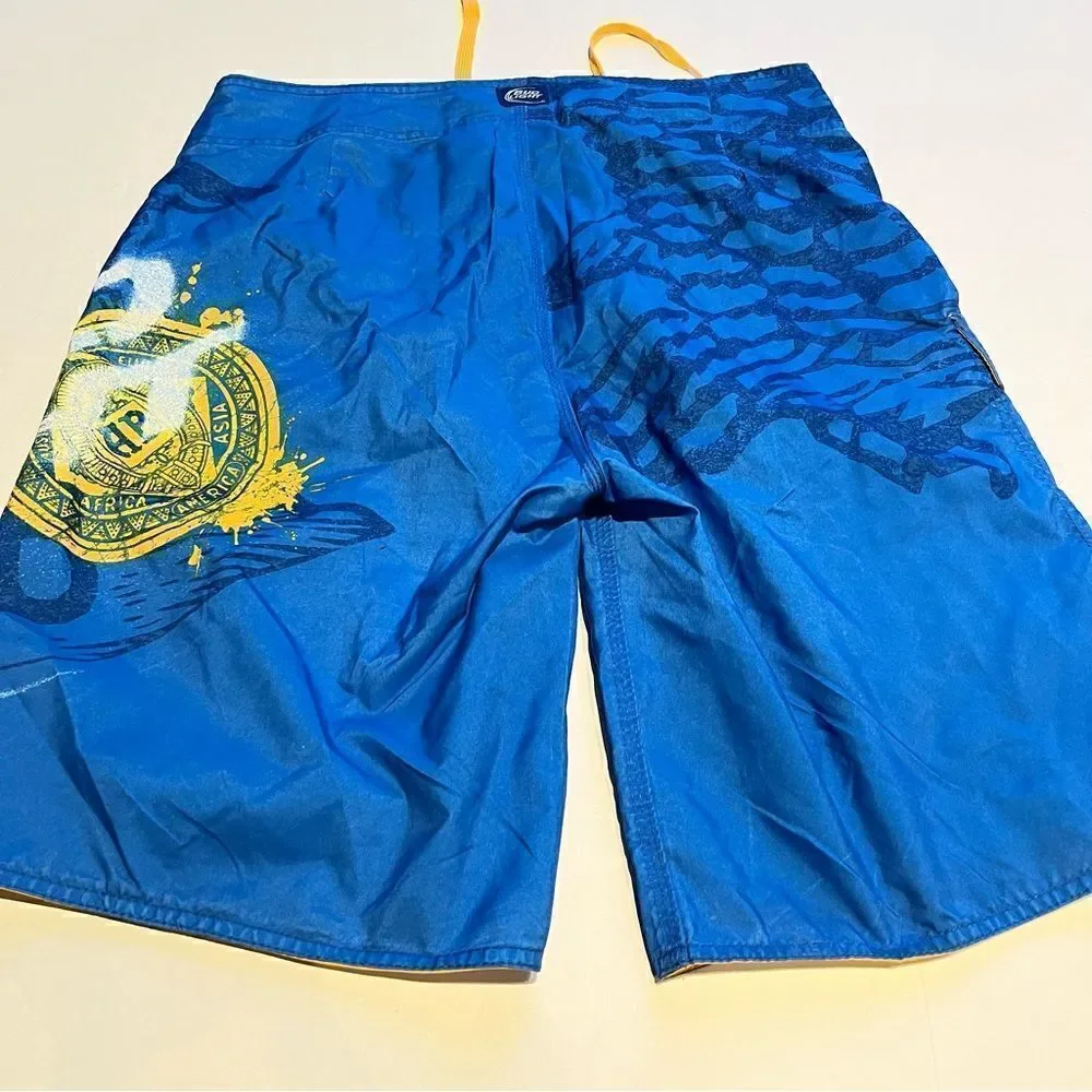 Bud Light Board Shorts Size 34 Blue, yellow and white